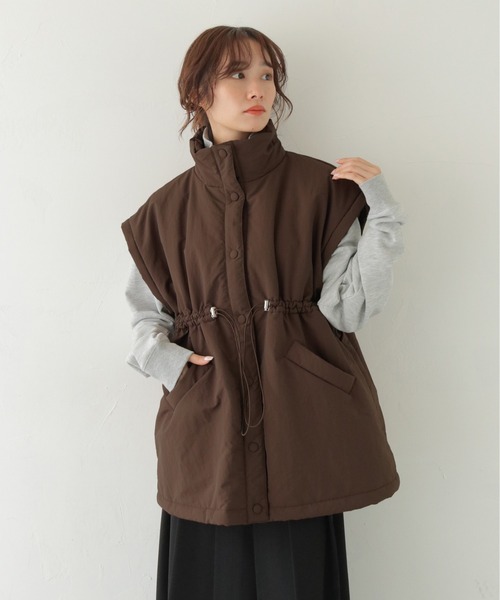 CLEIO(クレイオ)の「【CLEIO】2WAYミドル丈中綿コート 2WAY MID-LENGTH PADDED COAT/940-14616(ダウンジャケット/コート・レディース・ホワイト系その他/チャコール/ブラウン・フリー)」の8枚目の写真