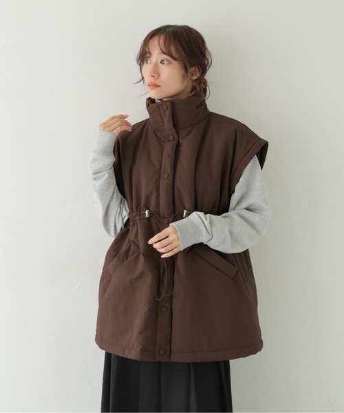 CLEIO(クレイオ)の「【CLEIO】2WAYミドル丈中綿コート 2WAY MID-LENGTH PADDED COAT/940-14616(ダウンジャケット/コート・レディース・ホワイト系その他/チャコール/ブラウン・フリー)」の9枚目の写真