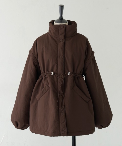 CLEIO(クレイオ)の「【CLEIO】2WAYミドル丈中綿コート 2WAY MID-LENGTH PADDED COAT/940-14616(ダウンジャケット/コート・レディース・ホワイト系その他/チャコール/ブラウン・フリー)」の22枚目の写真