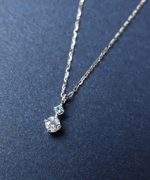 TAKE-UP | K10ダイヤモンド　ホワイトトパーズシンプルネックレス( WG)(ネックレス)