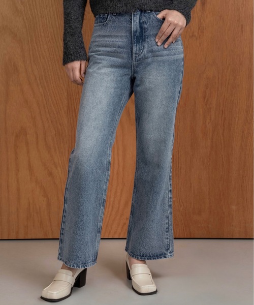 セール】semi flare silhouette denim【I_am × kimina】 / セミフレア