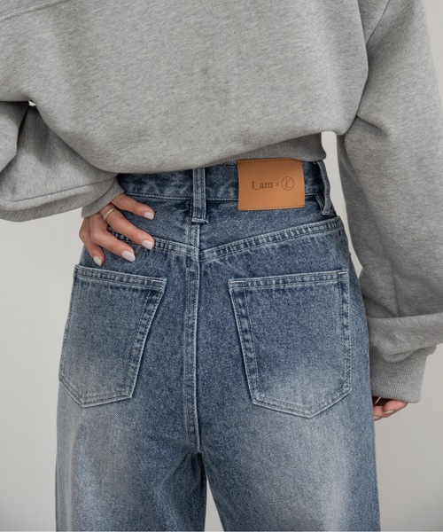 I_am(アイアム)の「semi flare silhouette denim【I_am × kimina】 / セミフレアシルエットデニム(デニムパンツ・レディース・ネイビー/ブルー・X-SMALL/SMALL/MEDIUM)」の6枚目の写真