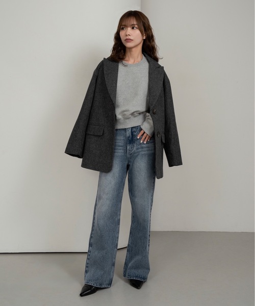 I_am(アイアム)の「semi flare silhouette denim【I_am × kimina】 / セミフレアシルエットデニム(デニムパンツ・レディース・ネイビー/ブルー・X-SMALL/SMALL/MEDIUM)」の15枚目の写真
