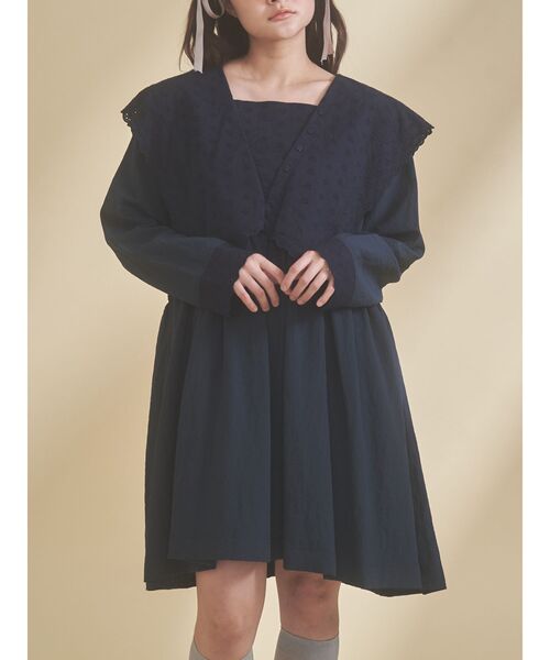 merry jenny（メリージェニー）の「セーラーカラーミニワンピース（ワンピース・レディース・オフホワイト/ミント/ネイビー・FREE）」の3枚目の写真