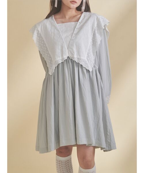 merry jenny（メリージェニー）の「セーラーカラーミニワンピース（ワンピース・レディース・オフホワイト/ミント/ネイビー・FREE）」の2枚目の写真