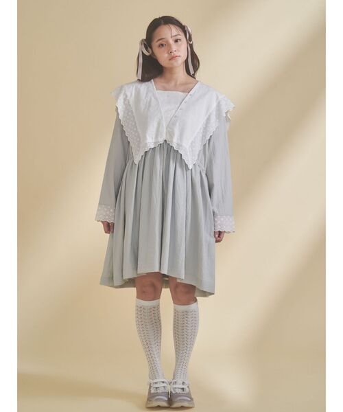 merry jenny（メリージェニー）の「セーラーカラーミニワンピース（ワンピース・レディース・オフホワイト/ミント/ネイビー・FREE）」の4枚目の写真