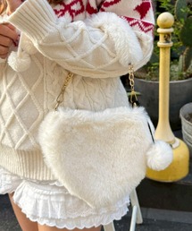 continuer de NICE CLAUP | 【ふわふわ素材】ハートファーバッグ(ショルダーバッグ)