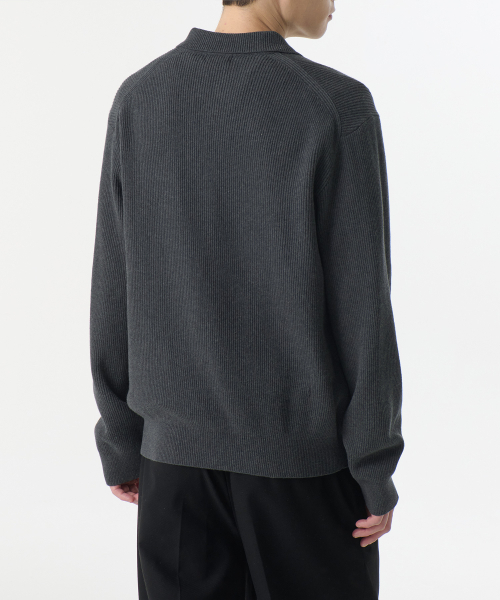 MUSINSA STANDARD（ムシンサスタンダード）の「コットンカラー ニットジップアップ [ミディアムグレー]（ニット/セーター・メンズ・その他・SMALL/MEDIUM/LARGE/X-LARGE/XX-LARGE）」の3枚目の写真