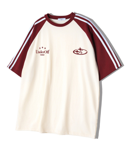 UNDEROFF(アンダーオフ)の「オーバーフィットラグラントラックライン半袖Tシャツスターロゴブラック(Tシャツ/カットソー・レディース・ブラック・SMALL/MEDIUM/LARGE/X-LARGE)」の3枚目の写真
