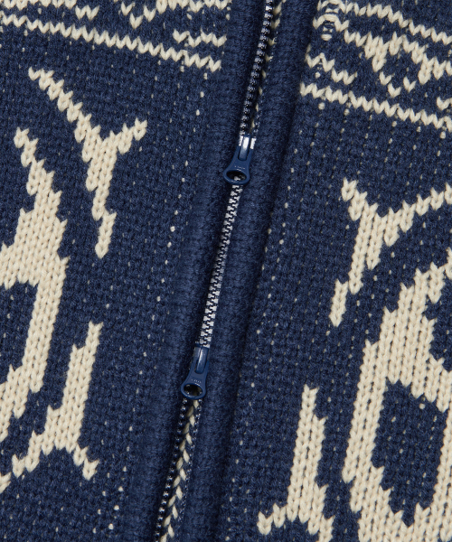 NOMANUAL(NOMANUAL)の「COWICHAN HOODED ZIP-UP - NAVY(ニット/セーター・レディース・その他・LARGE/X-LARGE/MEDIUM)」の6枚目の写真
