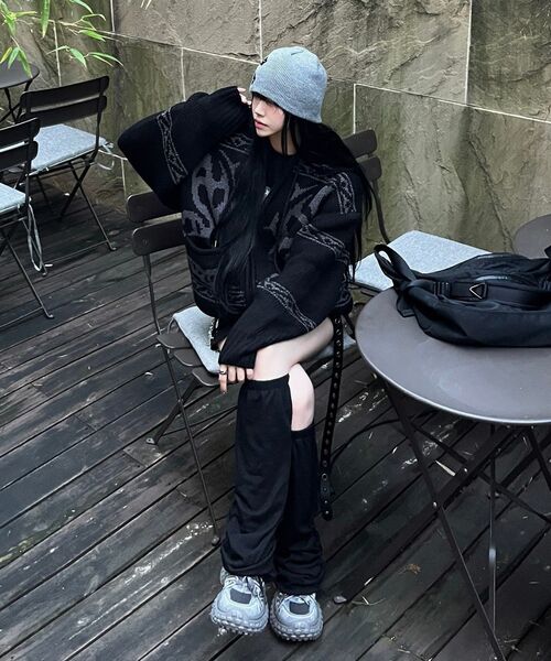 NOMANUAL(NOMANUAL)の「COWICHAN HOODED ZIP-UP - NAVY(ニット/セーター・レディース・その他・LARGE/X-LARGE/MEDIUM)」の9枚目の写真