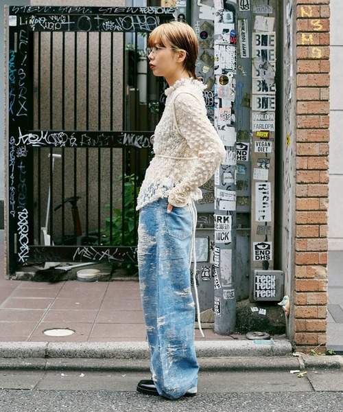 OPEN SESAME CLUB(オープンセサミクラブ)の「Pom-Pom vest(ベスト・レディース・ホワイト/ブラック・FREE)」の3枚目の写真