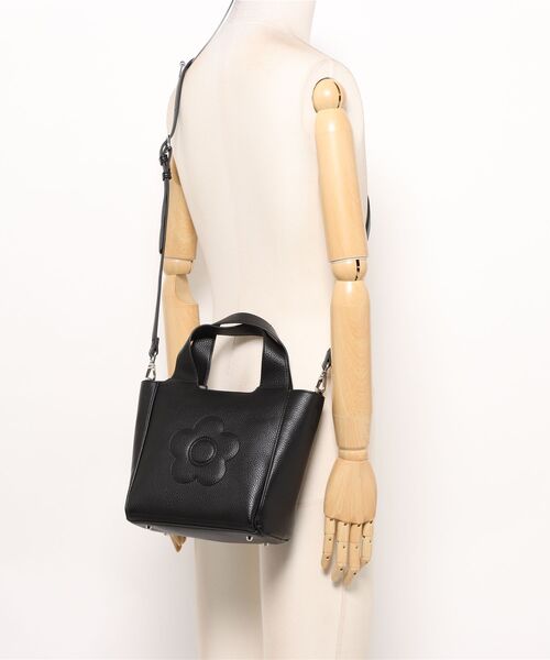 マリークヮント2025 インナースエードデイジー 2WAYミニトート（ブラック） インナースエードデイジー 2WAYミニトート（トートバッグ）｜MARY