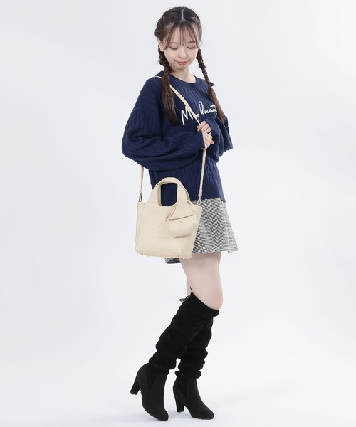 MARY QUANT（マリークワント）の「インナースエードデイジー 2WAYミニトート（トートバッグ・レディース・アイボリー/ブラック・FREE）」の9枚目の写真