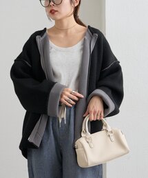 CIAOPANIC TYPY | ダブルジップ配色ヤクライクニットジャケット(カーディガン/ボレロ)