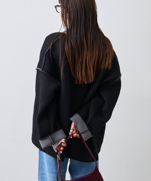 セール】【軽アウターとしても◎/ふわもち】ダブルジップ配色ヤク