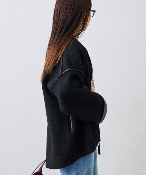 セール】【軽アウターとしても◎/ふわもち】ダブルジップ配色ヤク