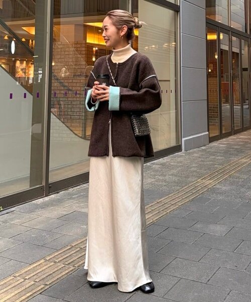 ちぃ セール】【春の羽織としても◎/ふわもち】ダブルジップ配色ヤクライク