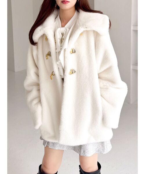 ビットミドルミンクライクファーコート（その他アウター）｜dazzlin