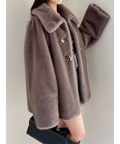 ビットミドルミンクライクファーコート（その他アウター）｜dazzlin