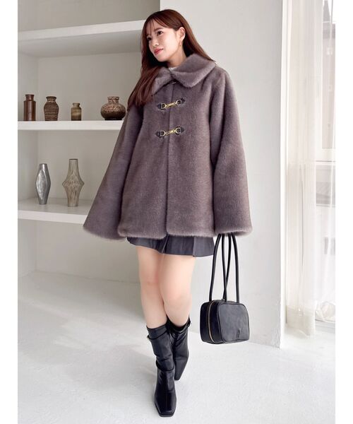 ビットミドルミンクライクファーコート（その他アウター）｜dazzlin