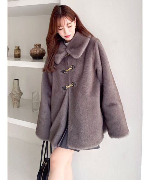 完売商品　ビットミドルミンクライク　ファーコート dazzlin ビットミドルミンクライクファーコート（その他アウター）｜dazzlin