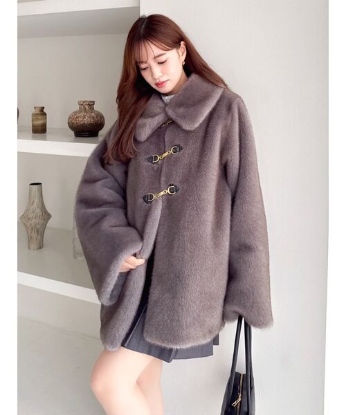 ビットミドルミンクライクファーコート（その他アウター）｜dazzlin