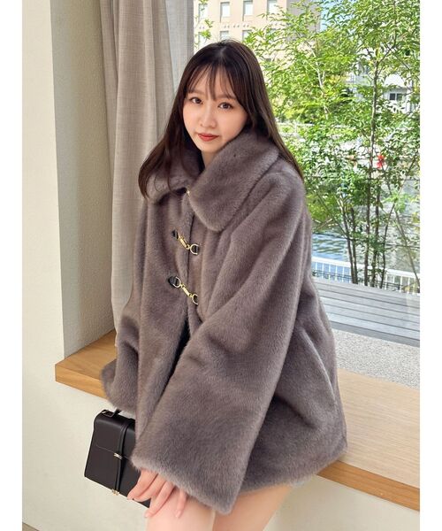 ビットミドルミンクライクファーコート（その他アウター）｜dazzlin