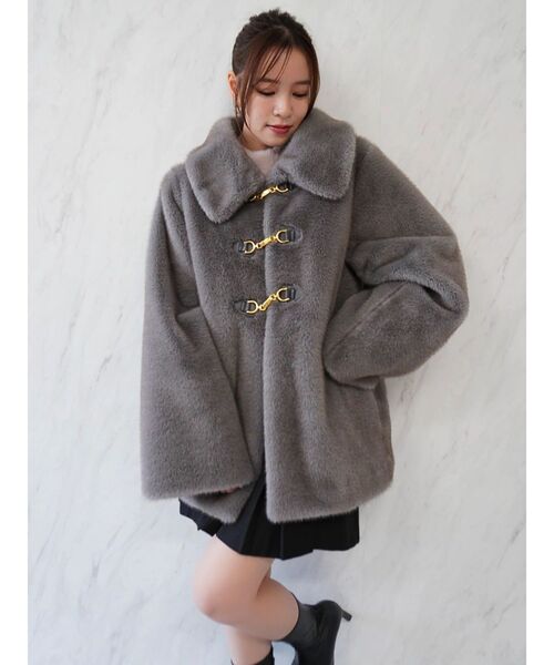 完売商品　ビットミドルミンクライク　ファーコート dazzlin セール】ビットミドルミンクライクファーコート（その他アウター