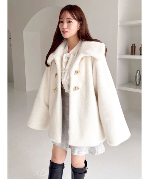 ビットミドルミンクライクファーコート（その他アウター）｜dazzlin