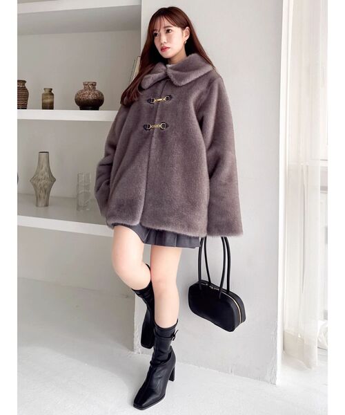 完売商品　ビットミドルミンクライク　ファーコート dazzlin セール】ビットミドルミンクライクファーコート（その他アウター