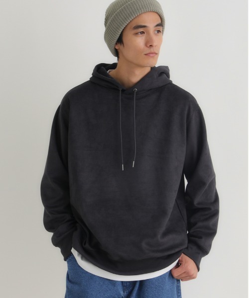 BACK NUMBER（バックナンバー）の「【BACK NUMBER】フェイクスエードパーカー (上質素材/微光沢/レイヤードスタイル/デイリーユース)（パーカー・メンズ・ライトベージュ/ダークグレー/グリーン・L/XL/M）」の13枚目の写真