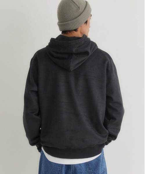 BACK NUMBER（バックナンバー）の「【BACK NUMBER】フェイクスエードパーカー (上質素材/微光沢/レイヤードスタイル/デイリーユース)（パーカー・メンズ・ライトベージュ/ダークグレー/グリーン・L/XL/M）」の12枚目の写真