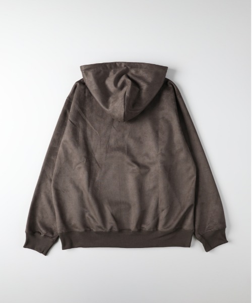 BACK NUMBER（バックナンバー）の「【BACK NUMBER】フェイクスエードパーカー (上質素材/微光沢/レイヤードスタイル/デイリーユース)（パーカー・メンズ・ライトベージュ/ダークグレー/グリーン・L/XL/M）」の9枚目の写真