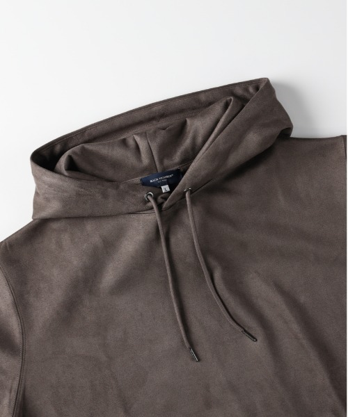 BACK NUMBER（バックナンバー）の「【BACK NUMBER】フェイクスエードパーカー (上質素材/微光沢/レイヤードスタイル/デイリーユース)（パーカー・メンズ・ライトベージュ/ダークグレー/グリーン・L/XL/M）」の8枚目の写真