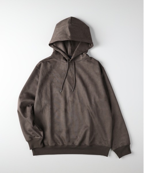 BACK NUMBER（バックナンバー）の「【BACK NUMBER】フェイクスエードパーカー (上質素材/微光沢/レイヤードスタイル/デイリーユース)（パーカー・メンズ・ライトベージュ/ダークグレー/グリーン・L/XL/M）」の16枚目の写真