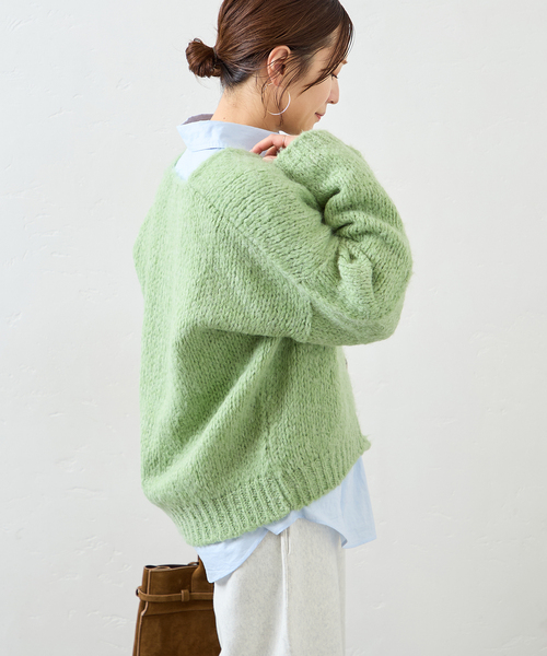 TRICOTS JEAN MARC（トリコットジーンマルク）の「《追加2》【TRICOTS JEAN MARC/トリコットジーンマルク】ボタンツキカーデ（カーディガン/ボレロ・レディース・アイボリー/ブラウン/ブルー/グリーン・FREE）」の10枚目の写真