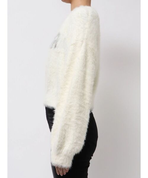 EMODA（エモダ）の「SHAGGY LOGO KNIT（ニット/セーター・レディース・アイボリー/ブルー・FREE）」の5枚目の写真
