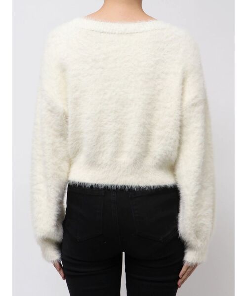 EMODA（エモダ）の「SHAGGY LOGO KNIT（ニット/セーター・レディース・アイボリー/ブルー・FREE）」の6枚目の写真