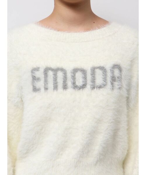 EMODA（エモダ）の「SHAGGY LOGO KNIT（ニット/セーター・レディース・アイボリー/ブルー・FREE）」の7枚目の写真
