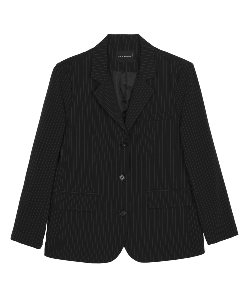 NICK&NICOLE(ニックアンドニコール)の「TAILORED STRIPE SINGLE JACKET_BLACK(テーラードジャケット・レディース・その他・MEDIUM/LARGE)」の2枚目の写真