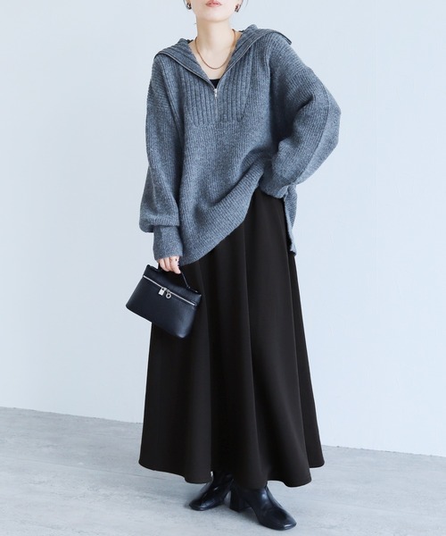 reca（レカ）の「裏シャギーフレアースカート（スカート・レディース・ブラック/チャコールグレー/ライトカーキ・FREE）」の9枚目の写真