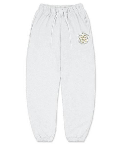 MILLION DAY(ミリオンデイ)の「MILLION ROUND FLOWER JOGGER PANTS(スウェットパンツ・レディース・ブルー・MEDIUM)」の1枚目の写真