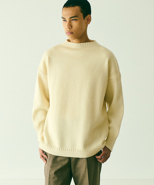 Le Tricoteur（ルトリコチュール）の「Le Tricoteur | 〈別注〉トラディショナル ウールガンジーセーター UNISEX（ニット/セーター・レディース・ネイビー/グレー系その他/ブルー系その他5/Nat/グレー/ピンク系その他/オートミール/グリーン系その他・48/50/52）」の5枚目の写真