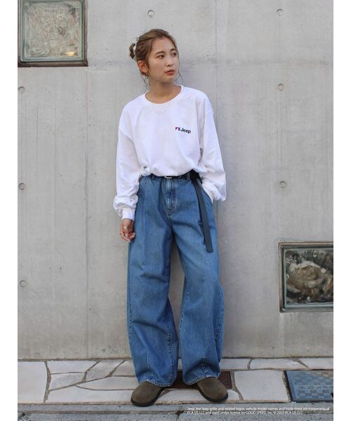 Ungrid（アングリッド）の「JeepロゴロングスリーブTee（Tシャツ/カットソー・レディース・ブラウン/ライトグレー/オフホワイト・FREE）」の12枚目の写真