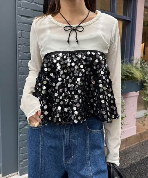 HELLO.SANFRANCISCO(ハローサンフランシスコ)の「【HELLO.SANFRANCISCO/ハローサンフランシスコ】マルチウェイスパンコール巻きスカート(スカート・レディース・ピンク/グレー/ブラック・ONE SIZE)」の2枚目の写真