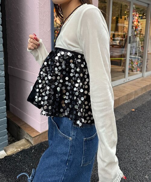 HELLO.SANFRANCISCO(ハローサンフランシスコ)の「【HELLO.SANFRANCISCO/ハローサンフランシスコ】マルチウェイスパンコール巻きスカート(スカート・レディース・ピンク/グレー/ブラック・ONE SIZE)」の6枚目の写真