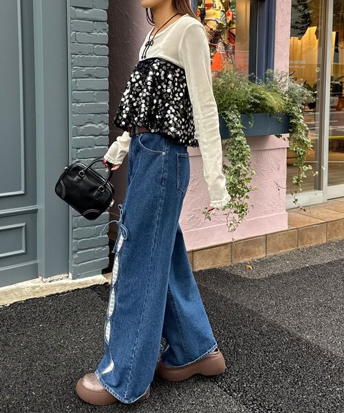 HELLO.SANFRANCISCO(ハローサンフランシスコ)の「【HELLO.SANFRANCISCO/ハローサンフランシスコ】マルチウェイスパンコール巻きスカート(スカート・レディース・ピンク/グレー/ブラック・ONE SIZE)」の9枚目の写真