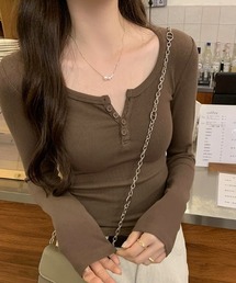 【裏「微」起毛】【5色展開】【S~Lサイズ選べる】あったかいコンパクト ヘンリーネックロンT