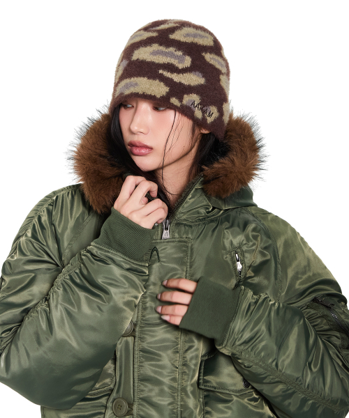 AAKAM(アーカム)の「Camouflage Fuzzy Beanie (Brown)(ニットキャップ/ビーニー・レディース・その他・FREE)」の6枚目の写真